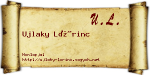 Ujlaky Lőrinc névjegykártya